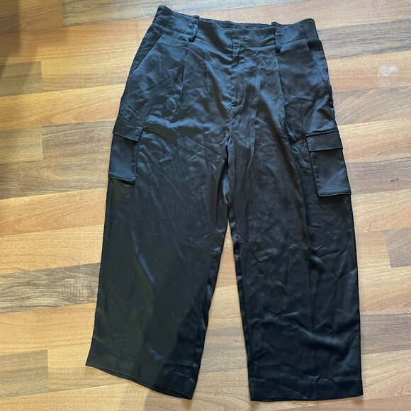 Black Satin Cargo Pants Karl Lagerfeld - Picture 4 of 4